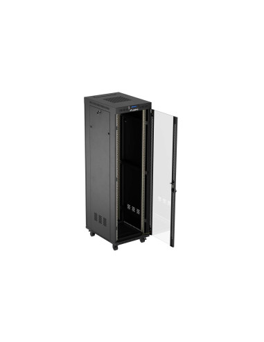 LANBERG 19" VOLNĚ STOJÍCÍ RACKOVÁ SKŘÍŇ 42U/600X800 (FLAT PACK) S PROSKLENÝMI DVEŘMI LCD ČERNÁ