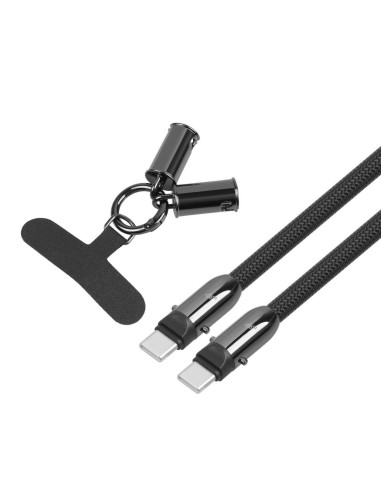 TB USB-C 2v1 kábel, 1.2m, čierny