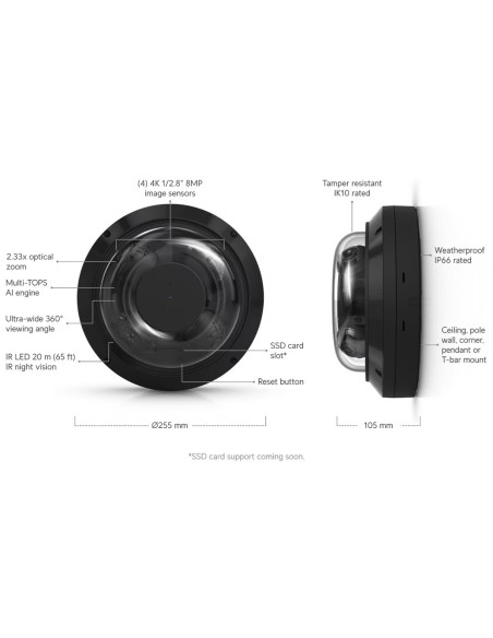 Ubiquiti UVC-AI-MS-4-B - UniFi Enterprise AI Multi Sensor 4, čierna