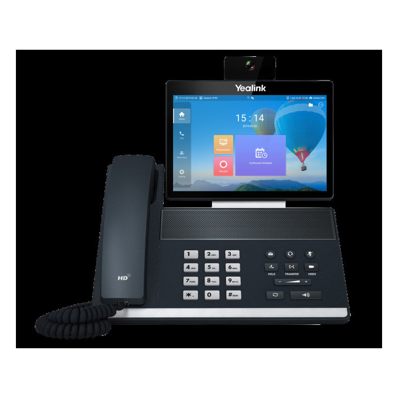Yealink VP59 IP tel., 8" bar. LCD, 27 prog. hr., GigE, VCS