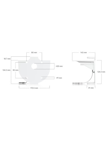 Ubiquiti UACC-AI-MS-4-AM-W - UniFi Enterprise AI Multi Sensor 4 Camera Arm Mount, biela