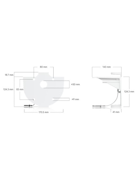 Ubiquiti UACC-AI-MS-4-AM-W - UniFi Enterprise AI Multi Sensor 4 Camera Arm Mount, biela