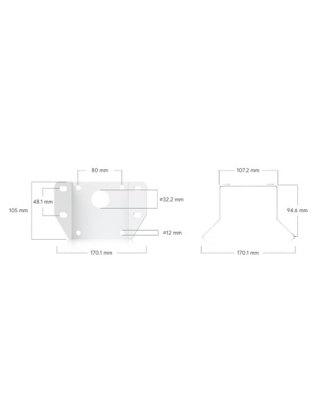 Ubiquiti UACC-AI-MS-4-AM-W - UniFi Enterprise AI Multi Sensor 4 Camera Arm Mount, biela