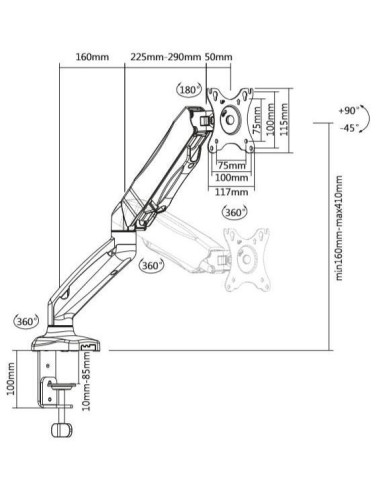 TB držiak plynový na monitor TB-MG1 27 palcov 8kg