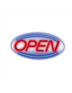 Dekoratívne PLEXI LED neón Open modro-červený