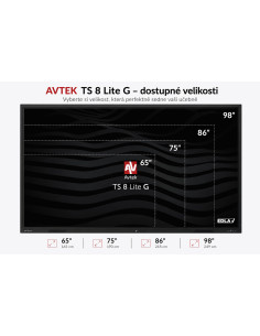 AVTEK TS 8 Lite G 98, interaktívny dotykový displej 98", 4K, 8GB/128GB, EDLA, Android 14