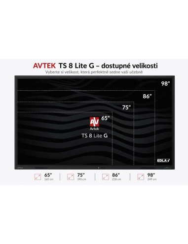 AVTEK TS 8 Lite G 98, interaktívny dotykový displej 98", 4K, 8GB/128GB, EDLA, Android 14