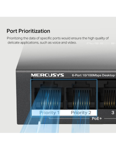 Mercusys MS106GP 6xGb desktop switch 4xPoE+