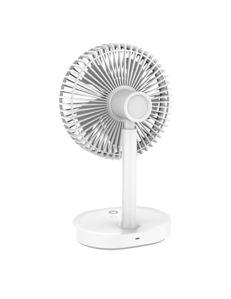 Platinet PRDF0326 stolný ventilátor 19 cm, nočné osvetlenie, akumulátor 3000 mAh, biela-šedá