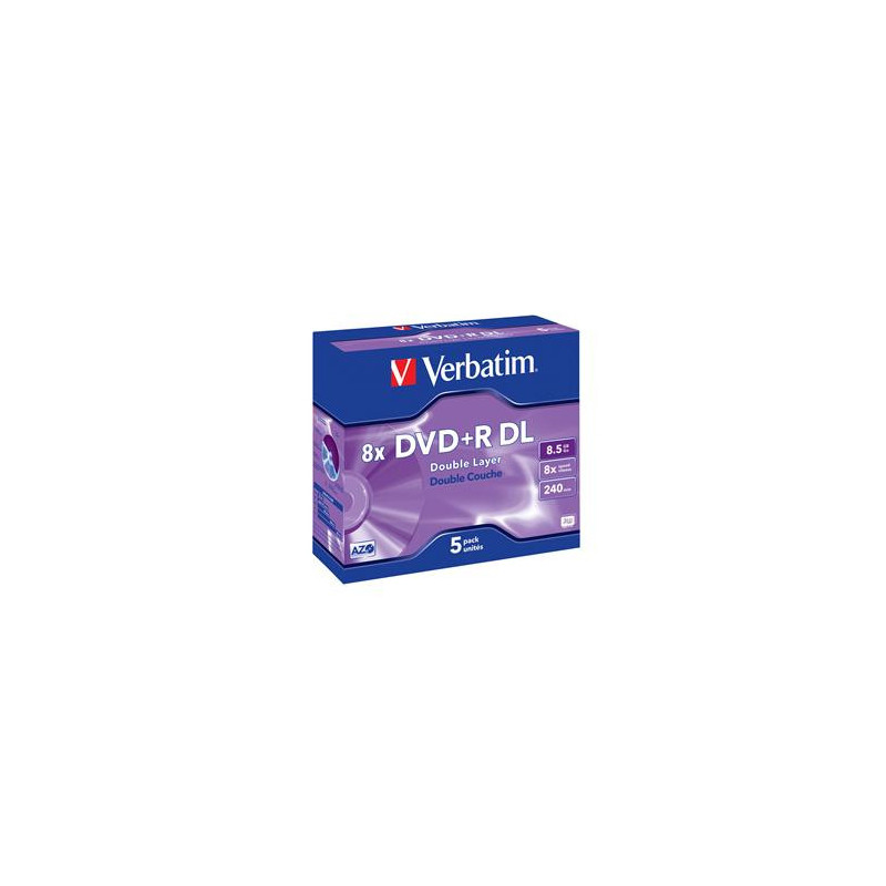VERBATIM DVD+R(5-bal)DoubleLayer/Jewel/8x/8,5GB
