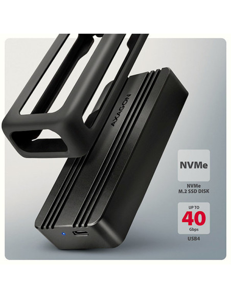 AXAGON EEM2-40G, USB-C 40Gbps externý box pre M.2 NVMe SSD, zosilnený hliník