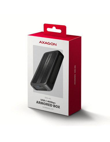 AXAGON EEM2-40G, USB-C 40Gbps externý box pre M.2 NVMe SSD, zosilnený hliník