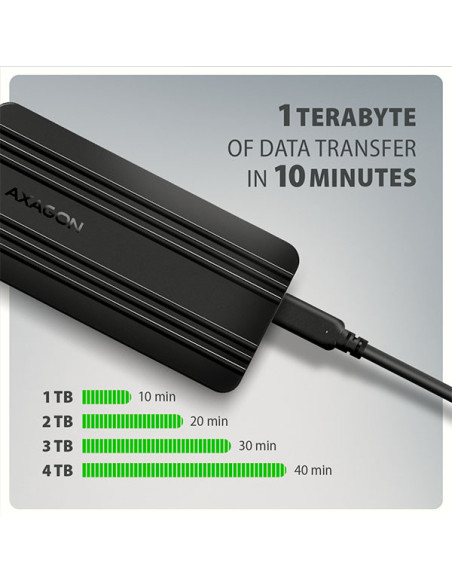AXAGON EEM2-40G, USB-C 40Gbps externý box pre M.2 NVMe SSD, zosilnený hliník