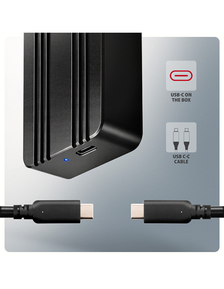 AXAGON EEM2-40G, USB-C 40Gbps externý box pre M.2 NVMe SSD, zosilnený hliník
