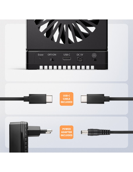 AXAGON ADSA-M2C44, USB4 dokovacia stanica pre 4× M.2 NVMe SSD s funkciou klonovania