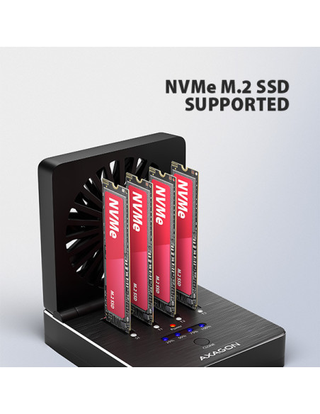 AXAGON ADSA-M2C44, USB4 dokovacia stanica pre 4× M.2 NVMe SSD s funkciou klonovania