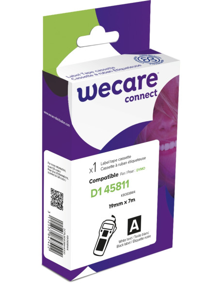 WECARE ARMOR páska kompatibilná s DYMO S0720910, White/Black, 19MM*7M