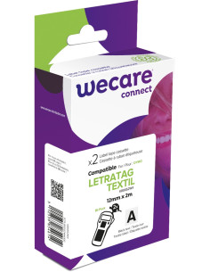 WECARE ARMOR páska 2ks nažehľovacia kompatibilná s DYMO S0718850, Black/White, 12MM*2M