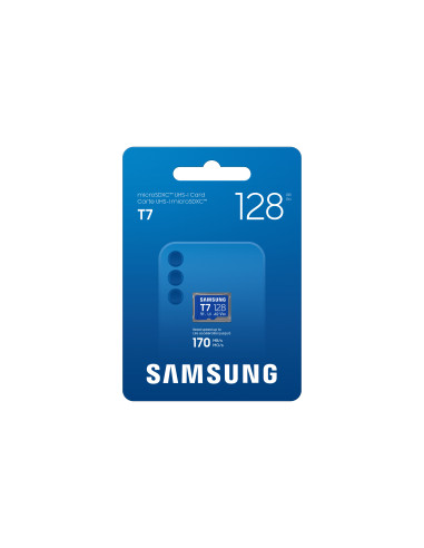 Samsung T7/Micro SDXC/128GB/UHS-I U3 / Class 10/Modrá