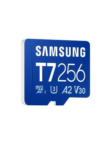 Samsung T7/Micro SDXC/256GB/UHS-I U3 / Class 10/Modrá
