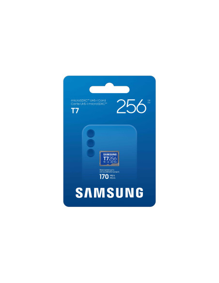 Samsung T7/Micro SDXC/256GB/UHS-I U3 / Class 10/Modrá