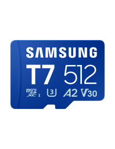 Samsung T7/Micro SDXC/512GB/UHS-I U3 / Class 10/Modrá