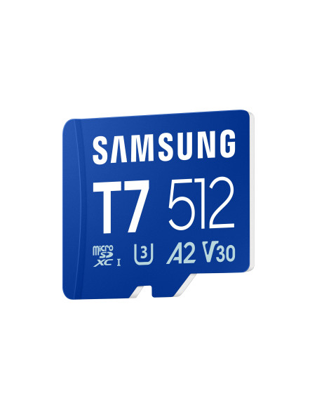 Samsung T7/Micro SDXC/512GB/UHS-I U3 / Class 10/Modrá