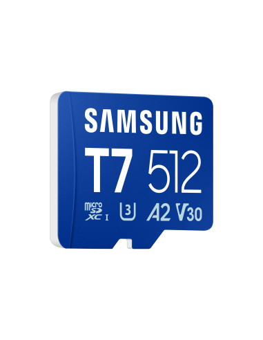 Samsung T7/Micro SDXC/512GB/UHS-I U3 / Class 10/Modrá