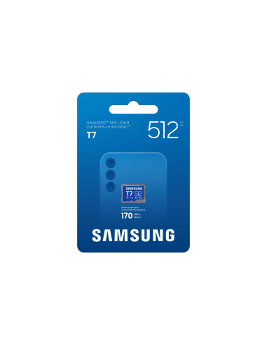 Samsung T7/Micro SDXC/512GB/UHS-I U3 / Class 10/Modrá