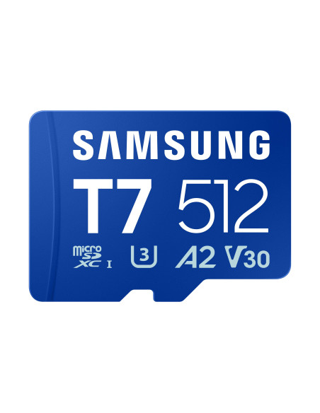 Samsung T7/Micro SDXC/512GB/UHS-I U3 / Class 10/Modrá