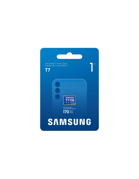 Samsung T7/Micro SDXC/1TB/UHS-I U3 / Class 10/Modrá
