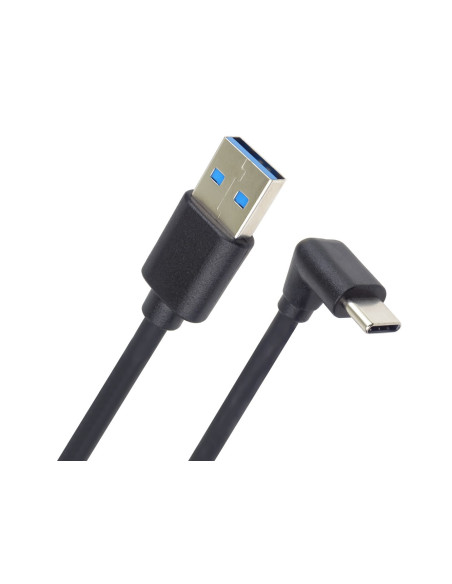 PremiumCord USB C-USB A, zahnutý, čierny, 2m