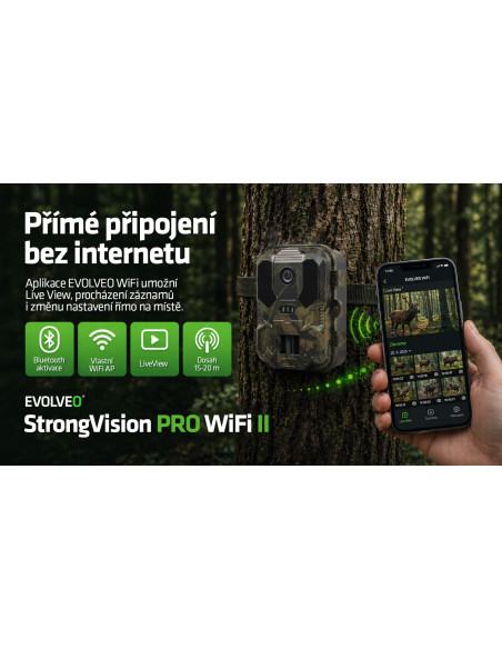 EVOLVEO StrongVision PRO WiFi II, fotopasca & bezpečnostná kamera, 10.000mAh