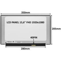 LCD PANEL 15,6" FHD 1920x1080 40PIN MATNÝ IPS 144HZ   BEZ ÚCHYTOV
