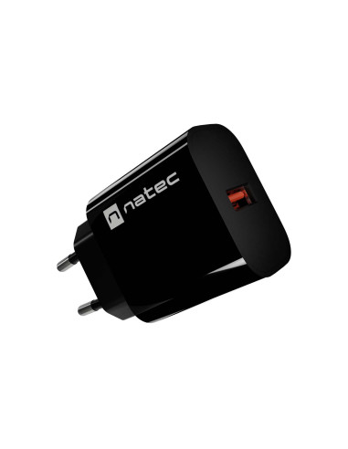 Univerzálna nabíjačka Natec RIBERA 18W, 1X USB-A, čierna