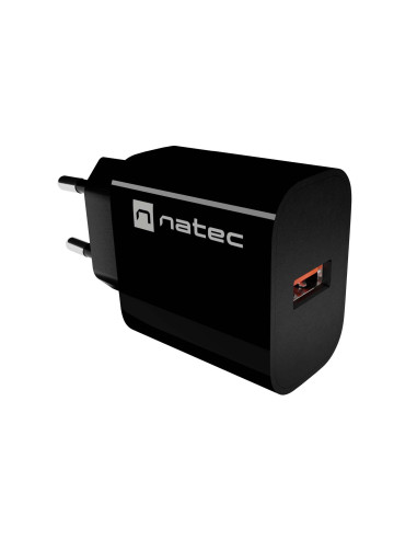 Univerzálna nabíjačka Natec RIBERA 18W, 1X USB-A, čierna
