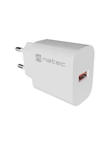 Univerzálna nabíjačka Natec RIBERA 18W, 1X USB-A, biela