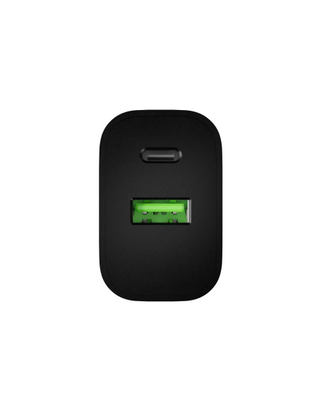 Univerzálna nabíjačka Natec RIBERA 20 W, 1X USB-A + 1X USB-C, čierna