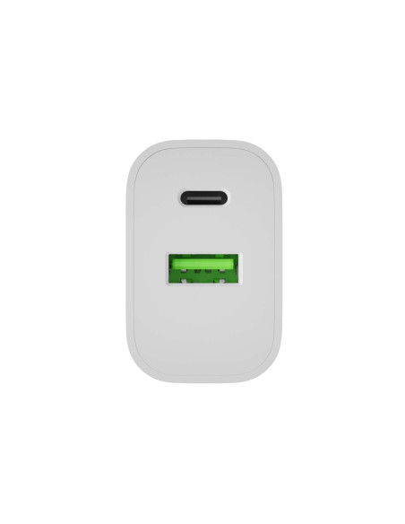 Univerzálna nabíjačka Natec RIBERA 20 W 1X USB-A + 1X USB-C, biela