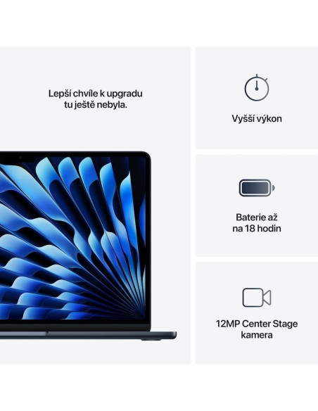 Apple MacBook Air 13"/M4/13,6"/2560x1664/16GB/256GB SSD/M4/Sequoia/Midnight/1R