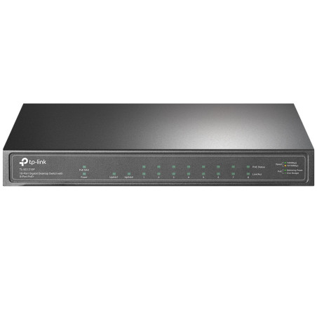 TP-Link TL-SG1210P 8xGb POE + 63W, 1xGb RJ45 nonPOE, 1xSFP, desktop switch, kov.