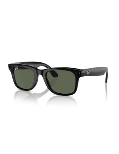 Meta Ray-Ban Gen1 Wayfarer, Shiny Black, G15 Green LARGE
