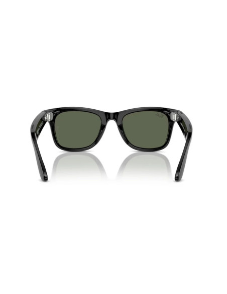 Meta Ray-Ban Gen1 Wayfarer, Shiny Black, G15 Green LARGE