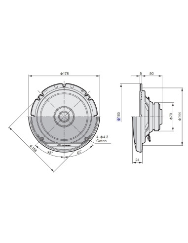 Pioneer TS-G1710F 17 cm jednopásmové reproduktory