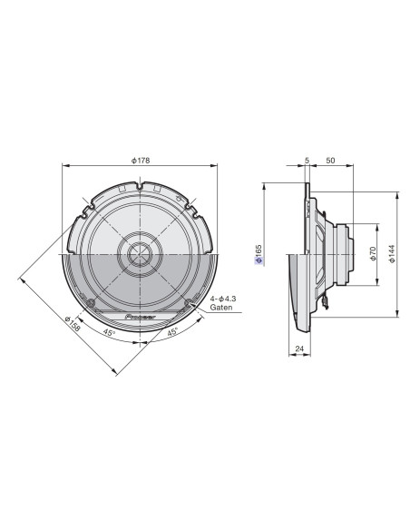 Pioneer TS-G1710F 17 cm jednopásmové reproduktory