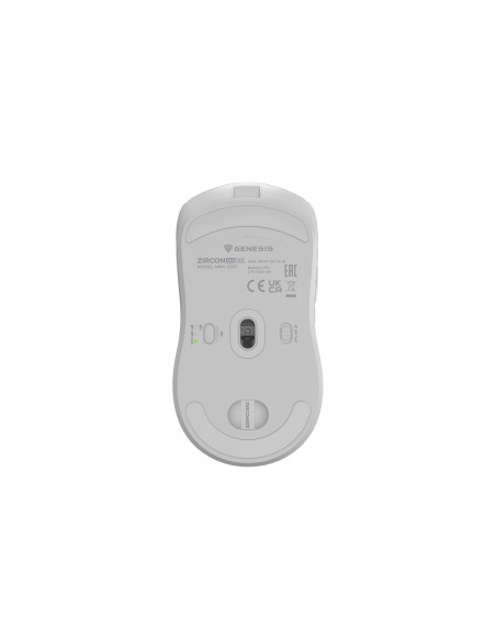 Genesis herná myš ZIRCON 500 G2/Herná/Optická/10 000 DPI/USB+BT/Biela