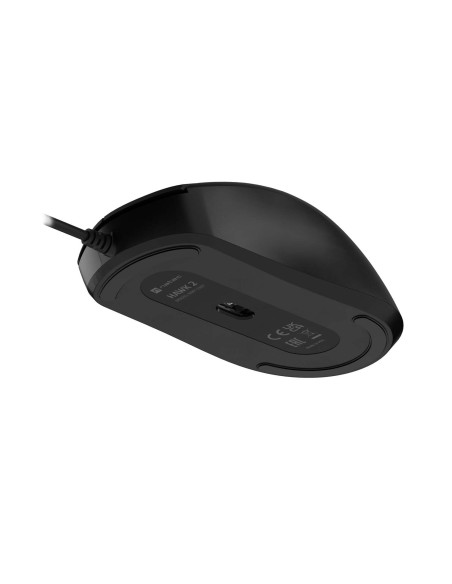Natec laserová myš HAWK 2/Kancelárska/Laserová/2 400 DPI/Drôtové USB-A/Čierna