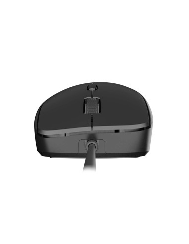 Natec laserová myš HAWK 2/Kancelárska/Laserová/2 400 DPI/Drôtové USB-A/Čierna