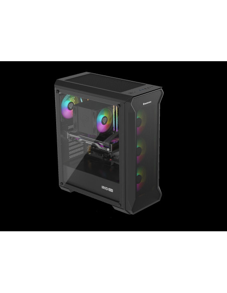 Počítačová skriňa Genesis IRID 505 ARGB V2/Midi Tower/Transpar./Čierna