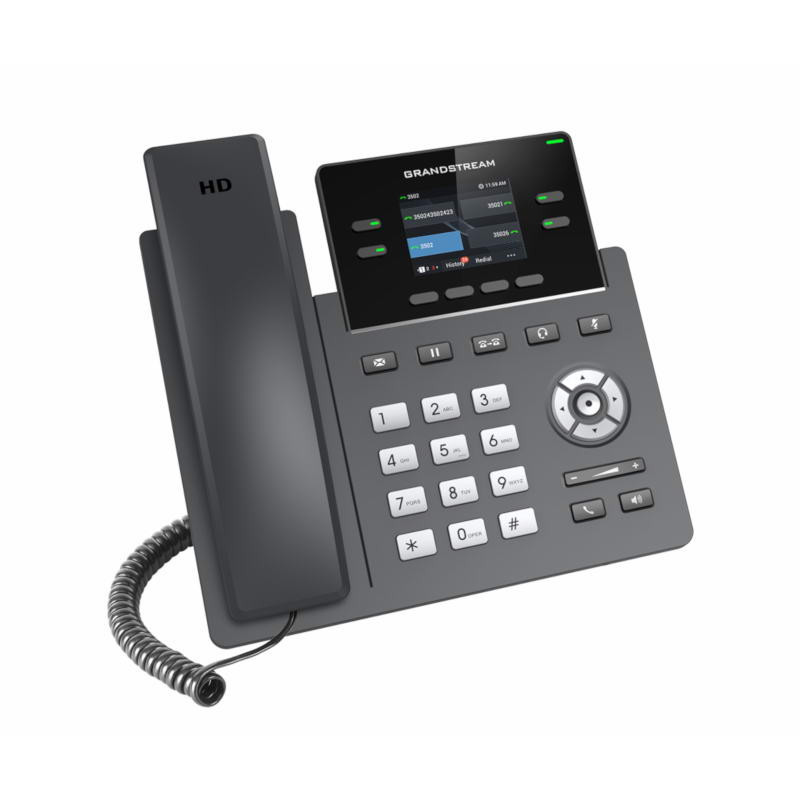 Grandstream GRP2612W SIP telefón, 2.4" TFT bar. displej, 2 SIP účty, 4 prog. hr., 2x10/100Mb, WiFi